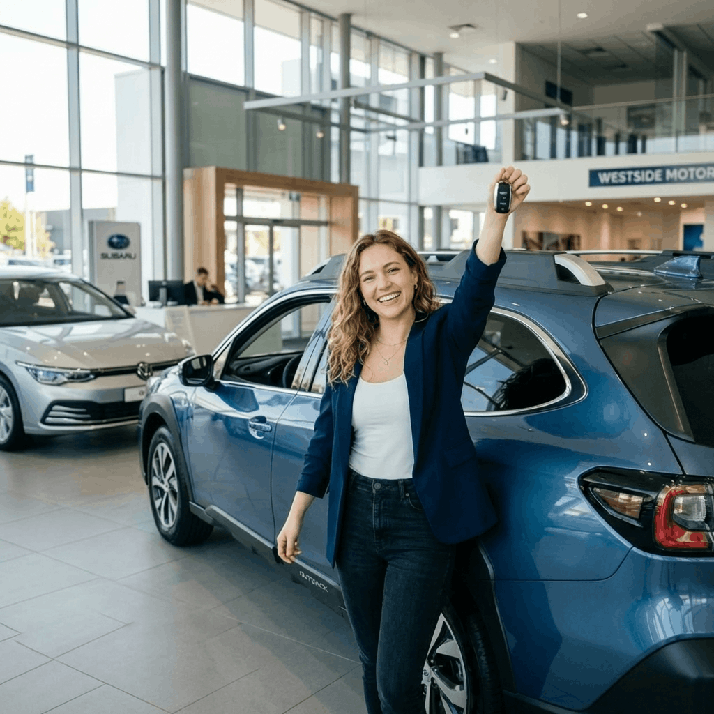 Девушка с ключами от новой машины